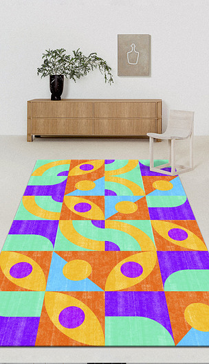 现代抽象几何欢愉系列地毯儿童地毯欢快色地毯下载-编号25393950-其他