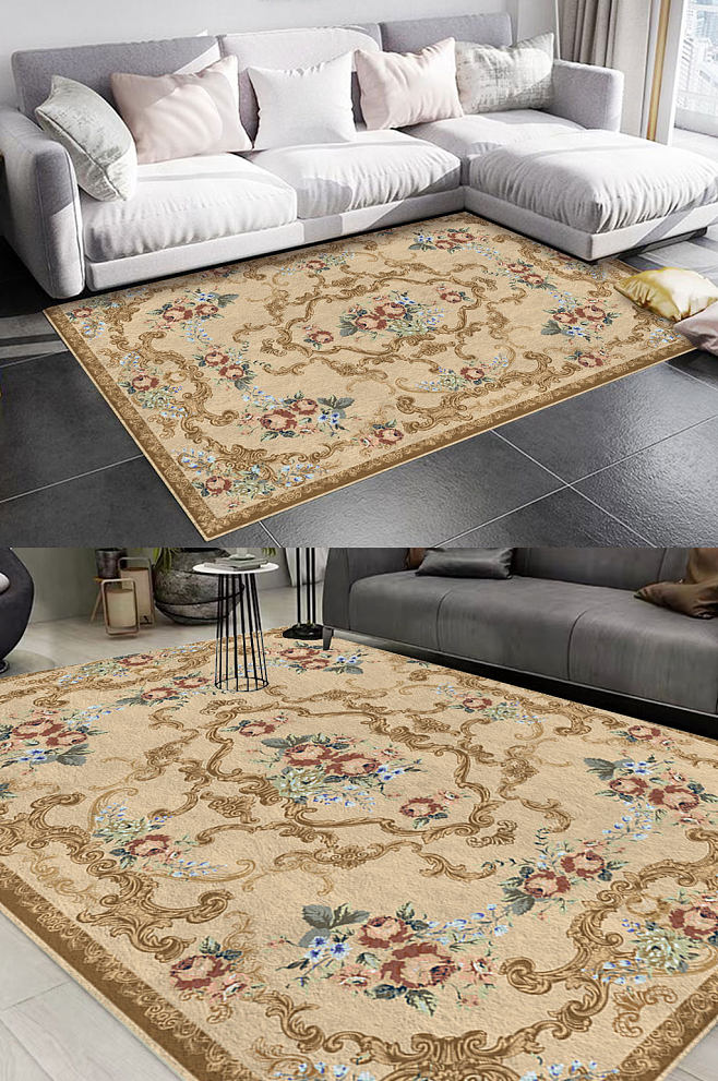 中式花纹地毯抱枕-众图网